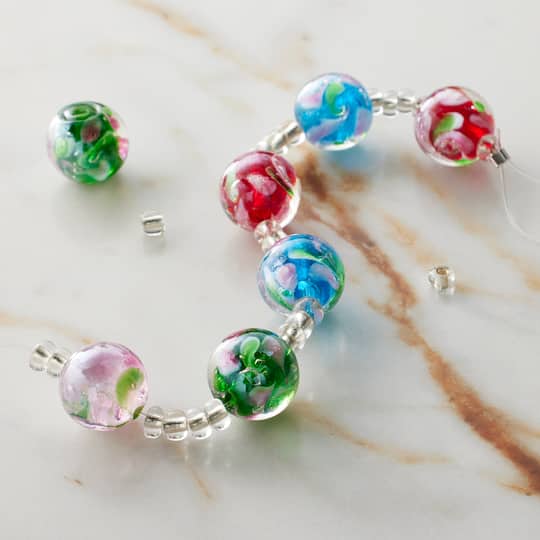 12 Pack: Swirl Round Lampwork Glass Bead Mix by Bead Landing™
